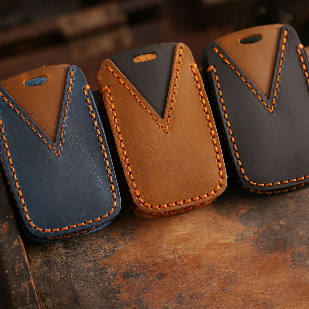 Étui à clés de voiture en cuir Land Rover Jaguar