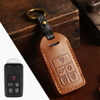 Carsine Volvo XC60 Leather Car Key Cover 5,6 Button Brown / 5 Button