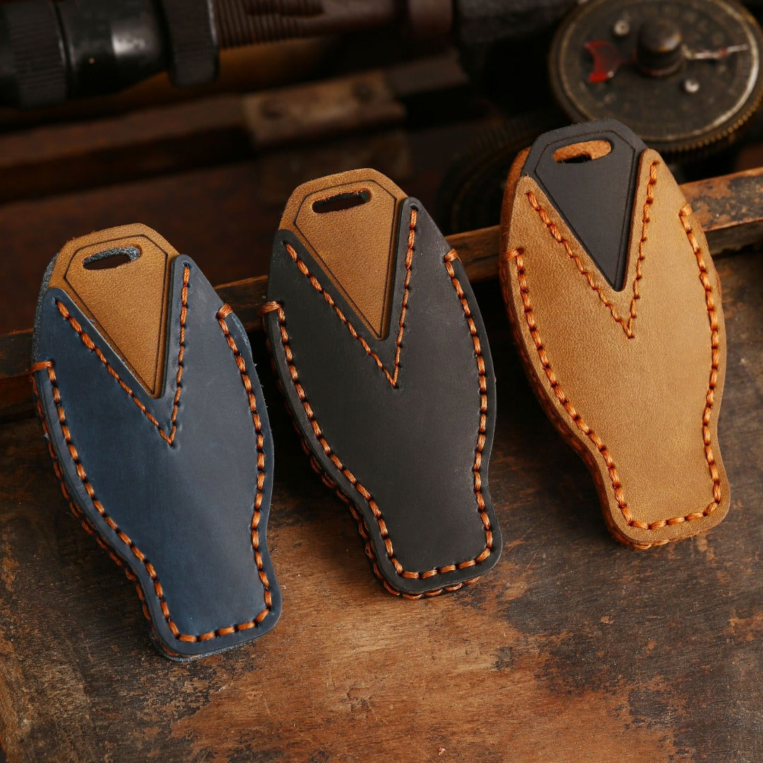 Étui de clé de voiture en cuir Mercedes-Benz à 2 ou 3 boutons