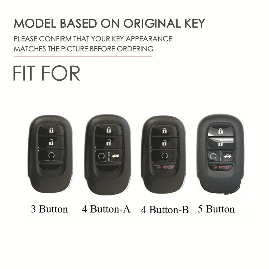 Carsine Honda Leather Car Key Cover 3,4,5 Button Black / 3 Button