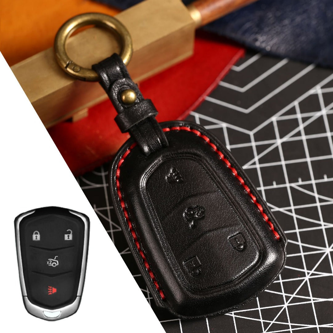Cadillac Leather Key Cover - Premium Protector for All Models