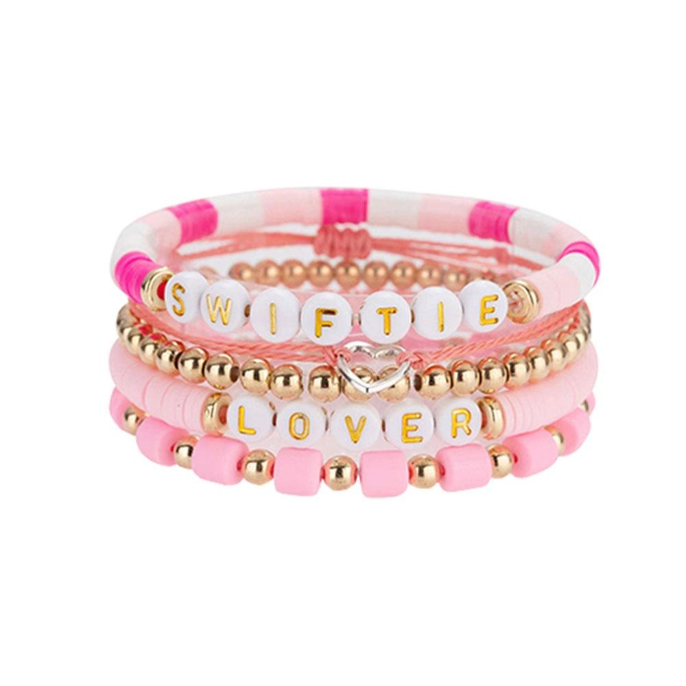 25Pcs Taylor Swift Friendship Bracelets TS Album Inspired Bracelet Set Lover Fearless 1989 Speak Now Tour Bracelets Music Festival Bracelets