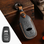 Carsine Subaru Leather Car Key Cover 3,4 Button Black / 4 Button