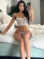 See-through embroidered tube top sexy lingerie 2 piece set G string Thong