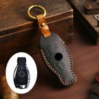 Carsine Mercedes Benz Leather Car Key Cover 2,3 Button Black / 2 Button