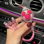 Mickey Rhinestone Car Retractable Charging Data Cable