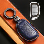 Carsine Hyundai Leather Car Key Cover 4 Button Blue / 4 Button-A
