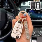 Kia Car Key Case Golden Edge