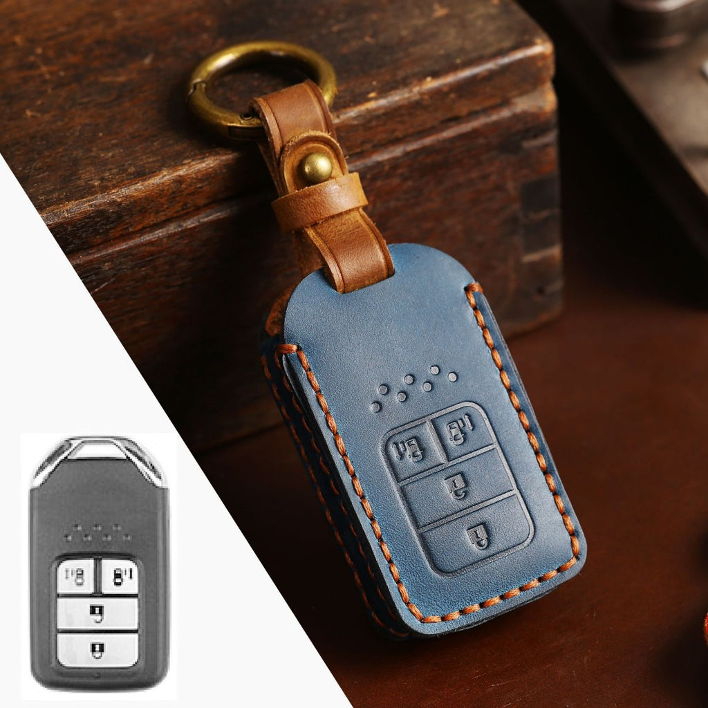 Étui de clé de voiture en cuir pour Honda CRV, Lingpai, XRV, Civic, Odyssey, Elysion, Accord, Guandao et Fit (2, 3, 4, 5, 6 boutons).
