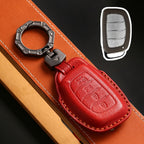 Carsine Hyundai Leather Car Key Cover 4 Button Red / 4 Button-B