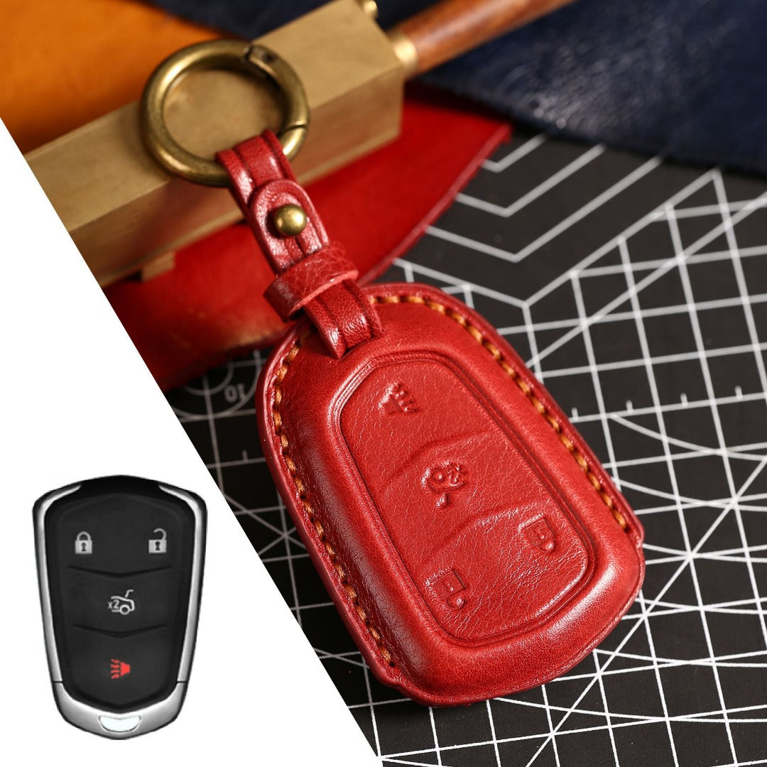 Cadillac Leather Key Cover - Premium Protector for All Models