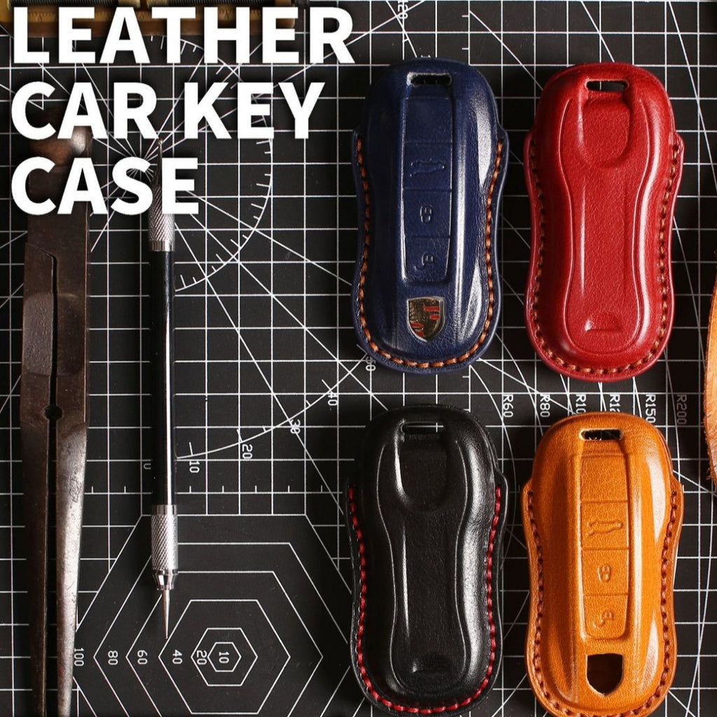 Étui pour clé Porsche | Cuir véritable, conception étanche | Compatible avec tous les modèles