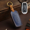 Carsine Volkswagen Touareg Leather Car Key Cover 3 Button Blue / 3 Button