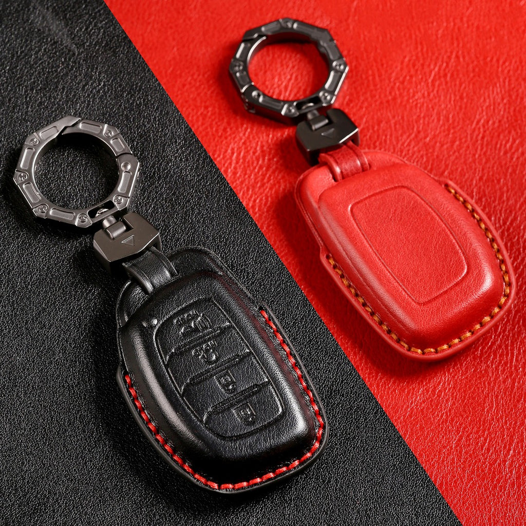 Carsine Hyundai Leather Car Key Cover 4 Button Black / 4 Button-A