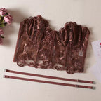 Haut tube brodé de roses avec bretelles