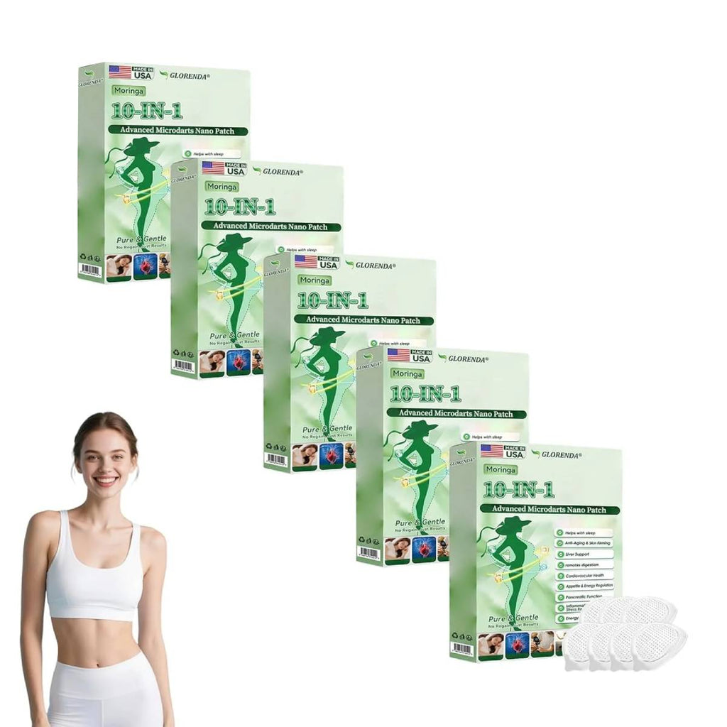 Moringa 10-in-1 Nano Microdarts Patch, 2026 New Glorenda Moringa Patch, Natural Patches for Women and Men Gentle Formula for All Skin