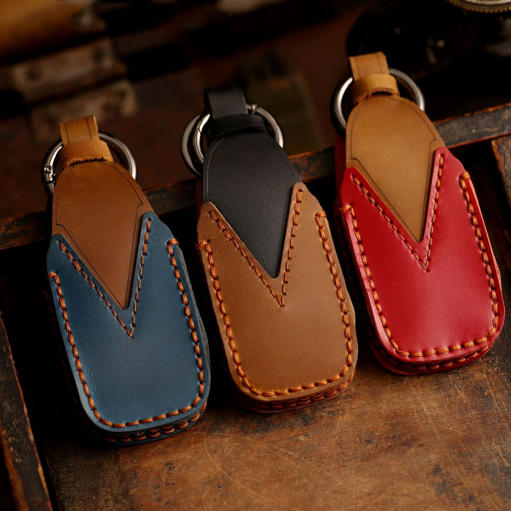 Étui de clé de voiture en cuir Mercedes-Benz 3 ou 4 boutons