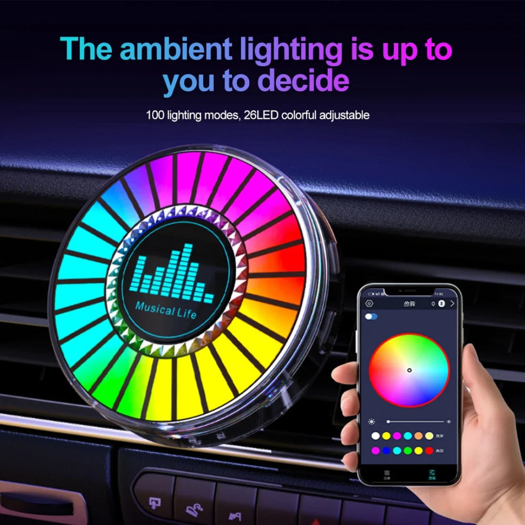 Éclairage d'ambiance musical RGB pour voiture, contrôlé par la voix