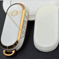 Carsine BMW Mini Car Key Case Golden Edge White / Key case