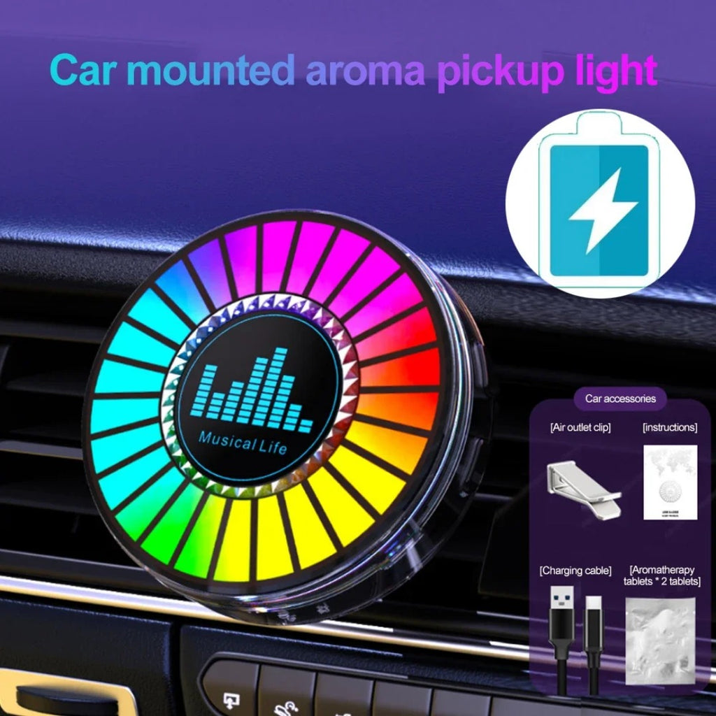 Éclairage d'ambiance musical RGB pour voiture, contrôlé par la voix