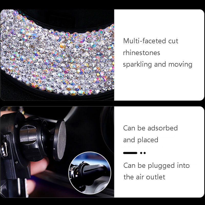 Carsine Rhinestone Car Phone Holder Inserted Or Adsorbed