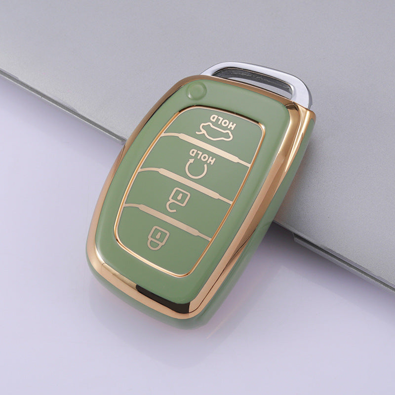 Carsine Hyundai Car Key Case Golden Edge Green / Key case