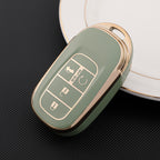 Carsine Honda Acura Car Key Case Golden Edge Green / 4 buttons