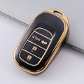 Carsine Honda Acura Car Key Case Golden Edge 2,3,4 Button Black / 3 buttons