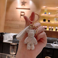 Carsine Rhinestone Bear Keychain Bag Pendant A